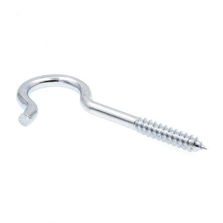 PRIME-LINE Round Bend Screw Hooks 5/16in X 4-1/2in Zinc Plated Steel 10PK 9068625